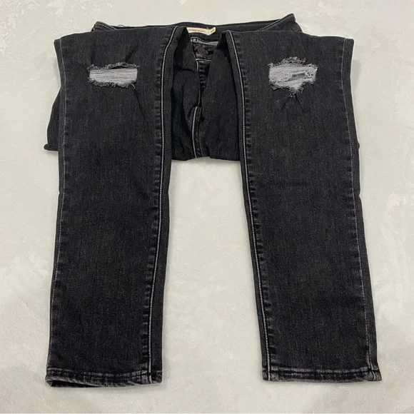 LEVI’S Women’s 721 High Rise Skinny Jeans - distressed black, size W29 L28 - Picture 4 of 12